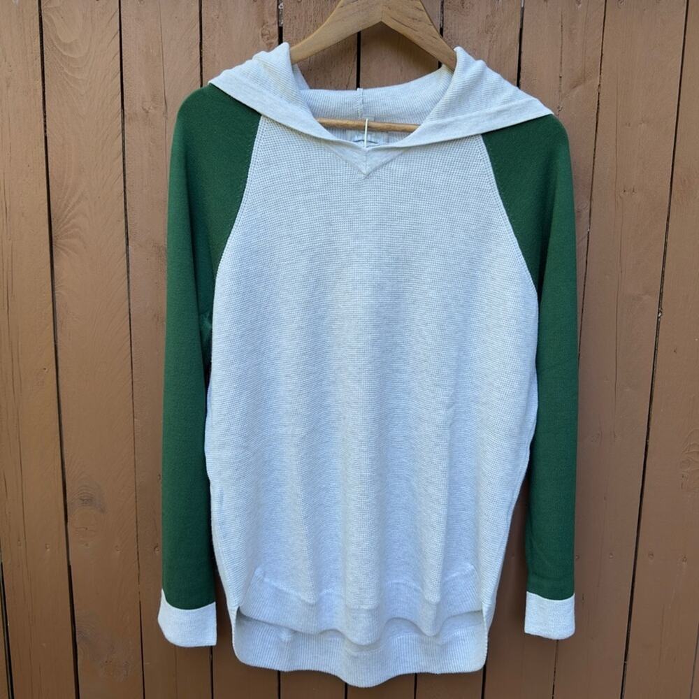 evolution by cyrus | Stitch Fix NWT Size XL Silver/Green Waffle Knit Hoodie Top